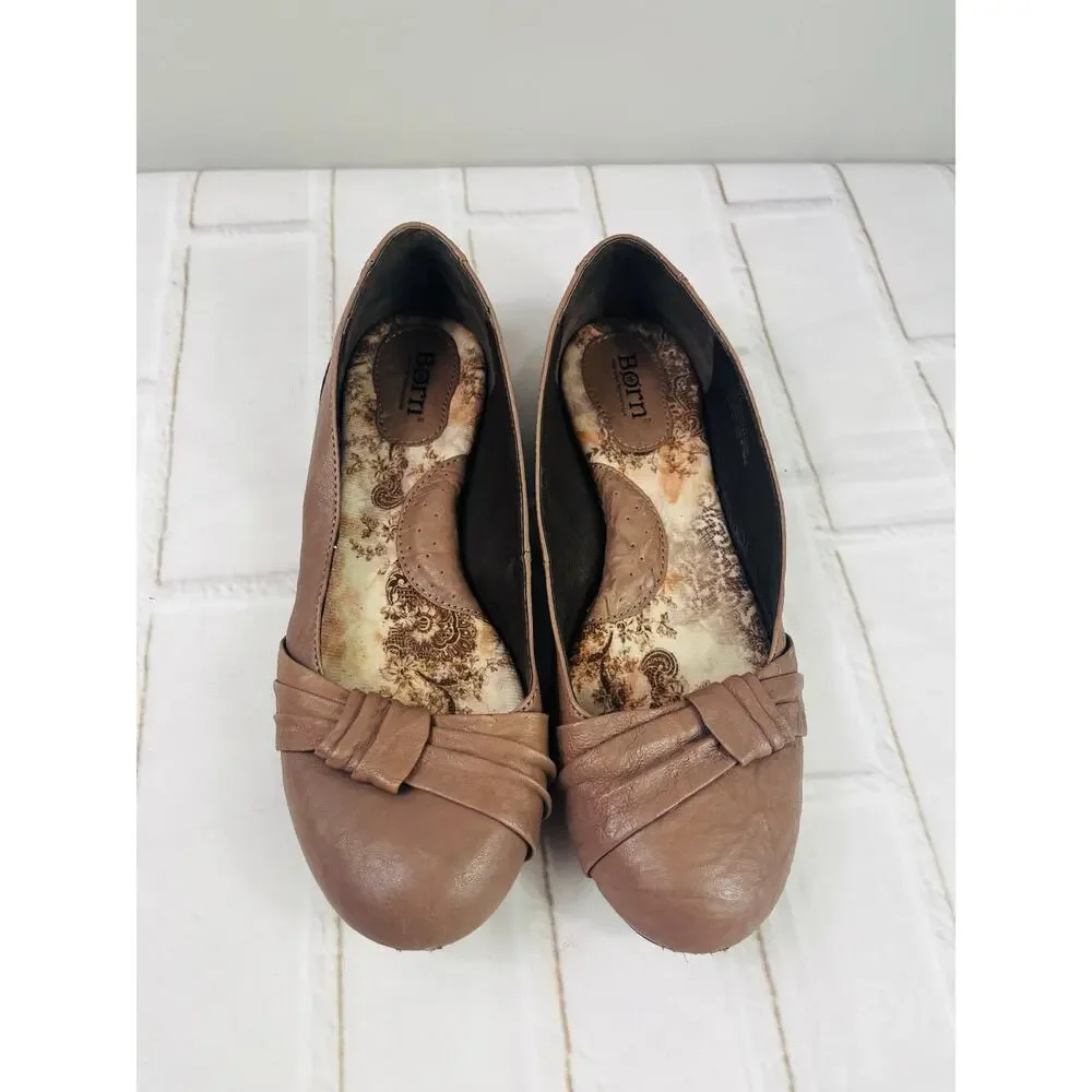 Born leather brown ballet flats size 8.5